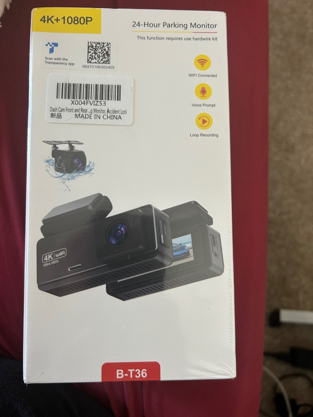 B-T36 4K WiFi Dash Cam - Black
Has not been opened